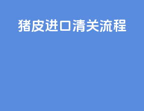 猪皮进口清关流程