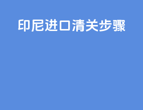 印尼进口清关步骤