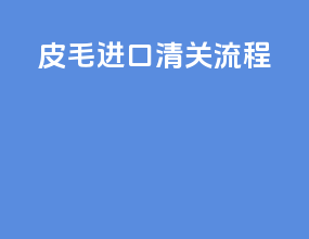 皮毛进口清关流程