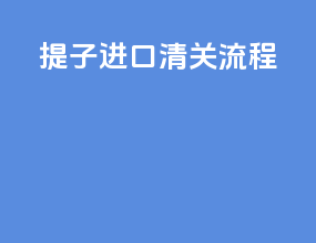 提子进口清关流程