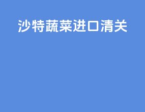 沙特蔬菜进口清关