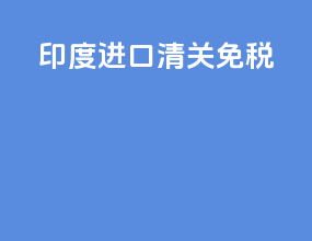 印度进口清关免税