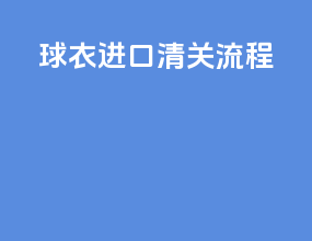 球衣进口清关流程