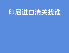 印尼进口清关找谁