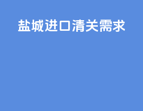 盐城进口清关需求