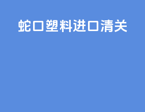 蛇口塑料进口清关