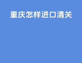 重庆怎样进口清关