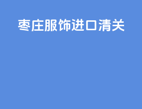 枣庄服饰进口清关