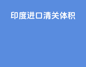 印度进口清关体积