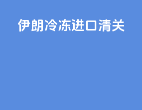 伊朗 冷冻 进口清关