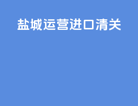 盐城运营进口清关