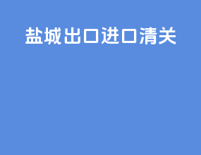 盐城出口进口清关