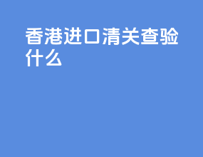 香港进口清关查验什么