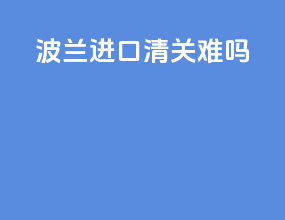 波兰进口清关难吗