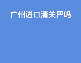 广州进口清关严吗
