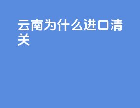 云南为什么进口清关
