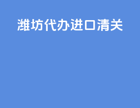 潍坊代办进口清关