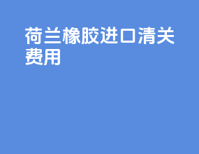 荷兰橡胶进口清关费用