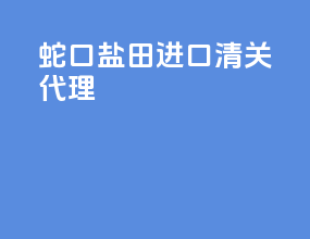 蛇口盐田进口清关代理