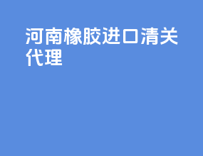 河南橡胶进口清关代理