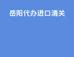 岳阳代办进口清关
