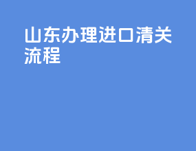 山东办理进口清关流程