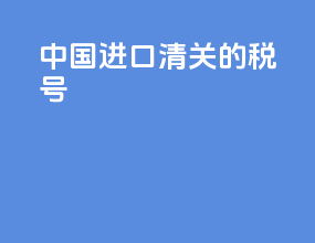中国进口清关的税号