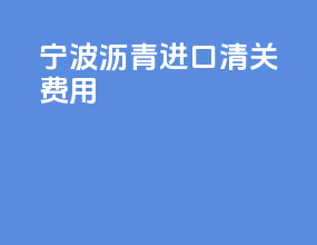 宁波沥青进口清关费用