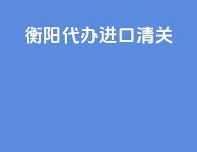 衡阳代办进口清关