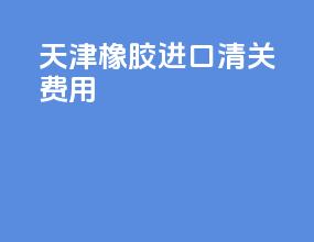 天津橡胶进口清关费用