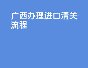 广西办理进口清关流程