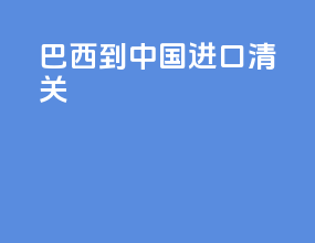 巴西到中国进口清关