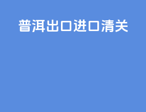 普洱出口进口清关