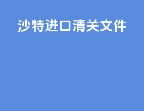 沙特进口清关文件