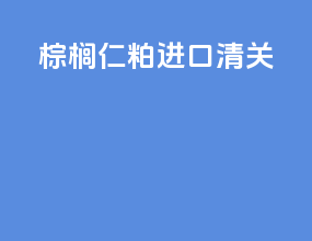 棕榈仁粕进口清关
