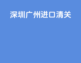 深圳广州进口清关