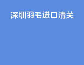 深圳羽毛进口清关
