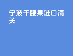 宁波干腰果进口清关