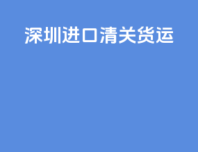 深圳进口清关货运