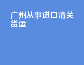 广州从事进口清关货运