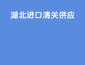 湖北进口清关供应