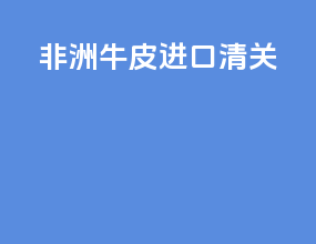 非洲牛皮进口清关