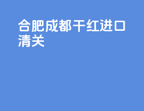 合肥成都干红进口清关