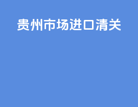 贵州市场进口清关