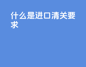 什么是进口清关要求