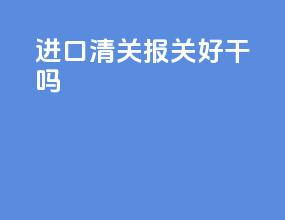进口清关报关好干吗
