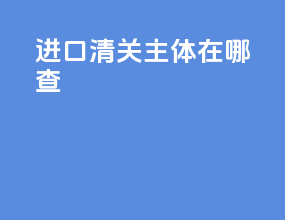 进口清关主体在哪查