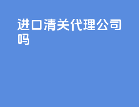进口清关代理公司吗
