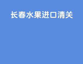 长春水果进口清关