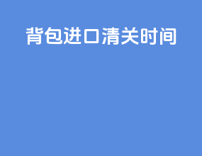 背包进口清关时间